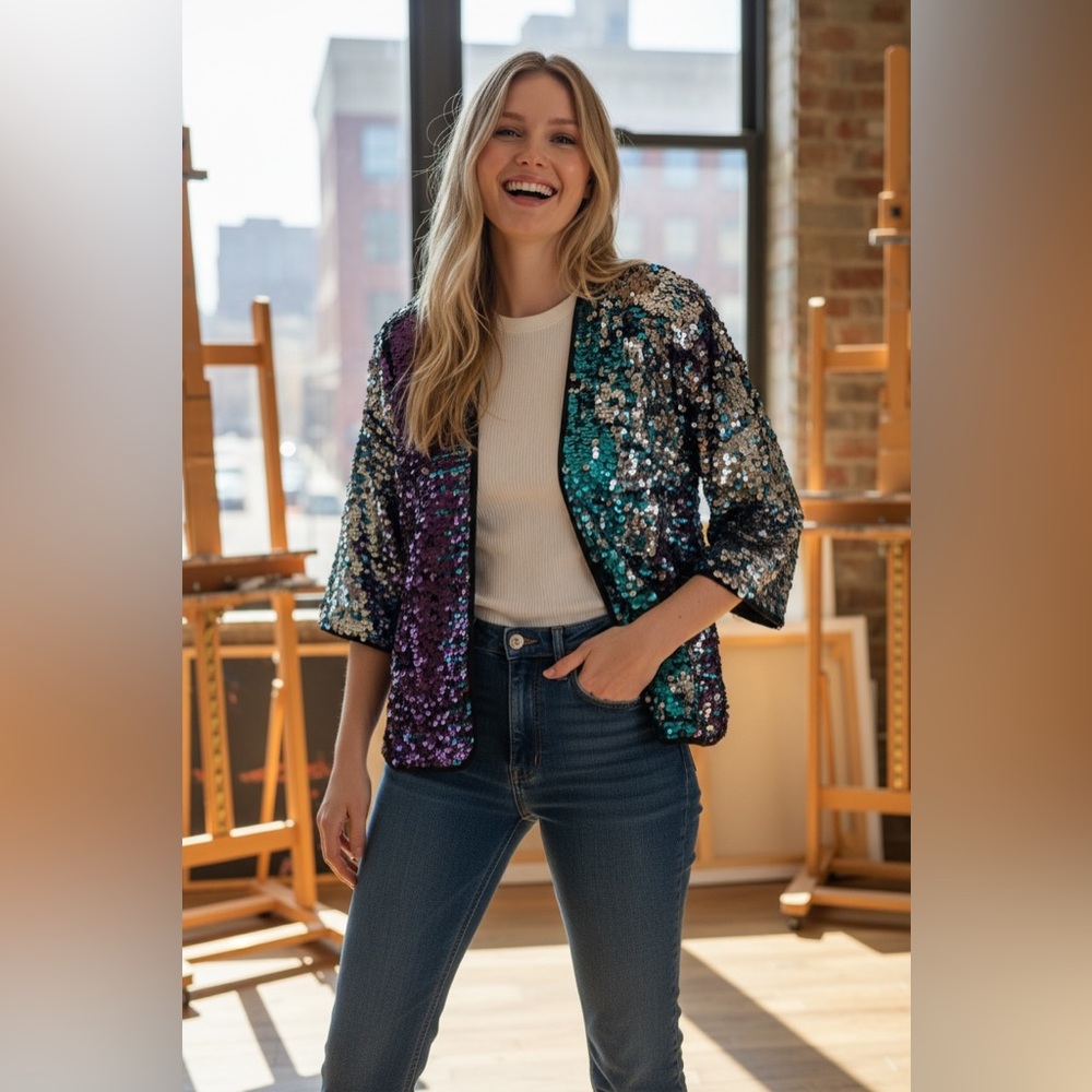 Trouvé Sequin Jacket - Multicolor - one size - instant bling!